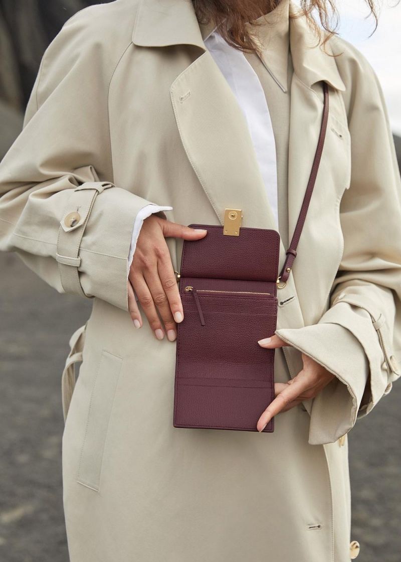 Polène Numéro Sept Crossbody Pung Bordeaux | MQVTER860